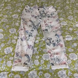 NWOT Dear John Floral Print Skinny Crop Jeans